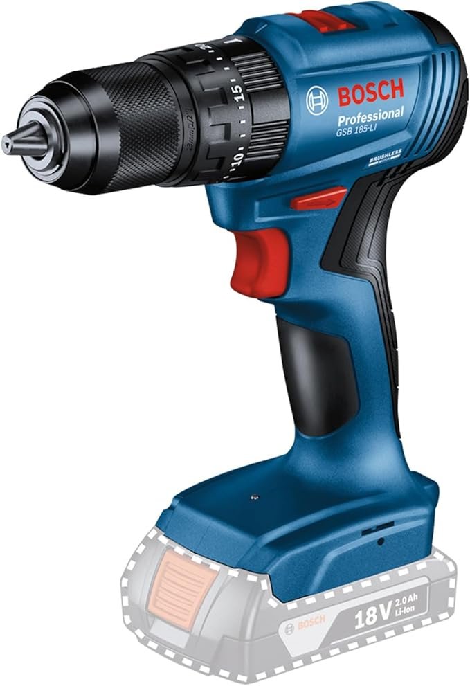 TALADRO PERCUTOR Y ATORNILLADOR INALÁMBRICO 18V MOTOR BRUSHLESS GSB 185-LI / PULIDORA BOSCH GWS 180-LI - Image 2