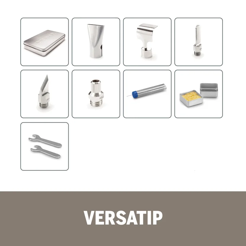 SOLDADOR DE BUTANO MULTIFINCIONAL A GAS BUTANO VERSATIP CON 11 ACCESORIOS + CAJA METALICA - Image 3